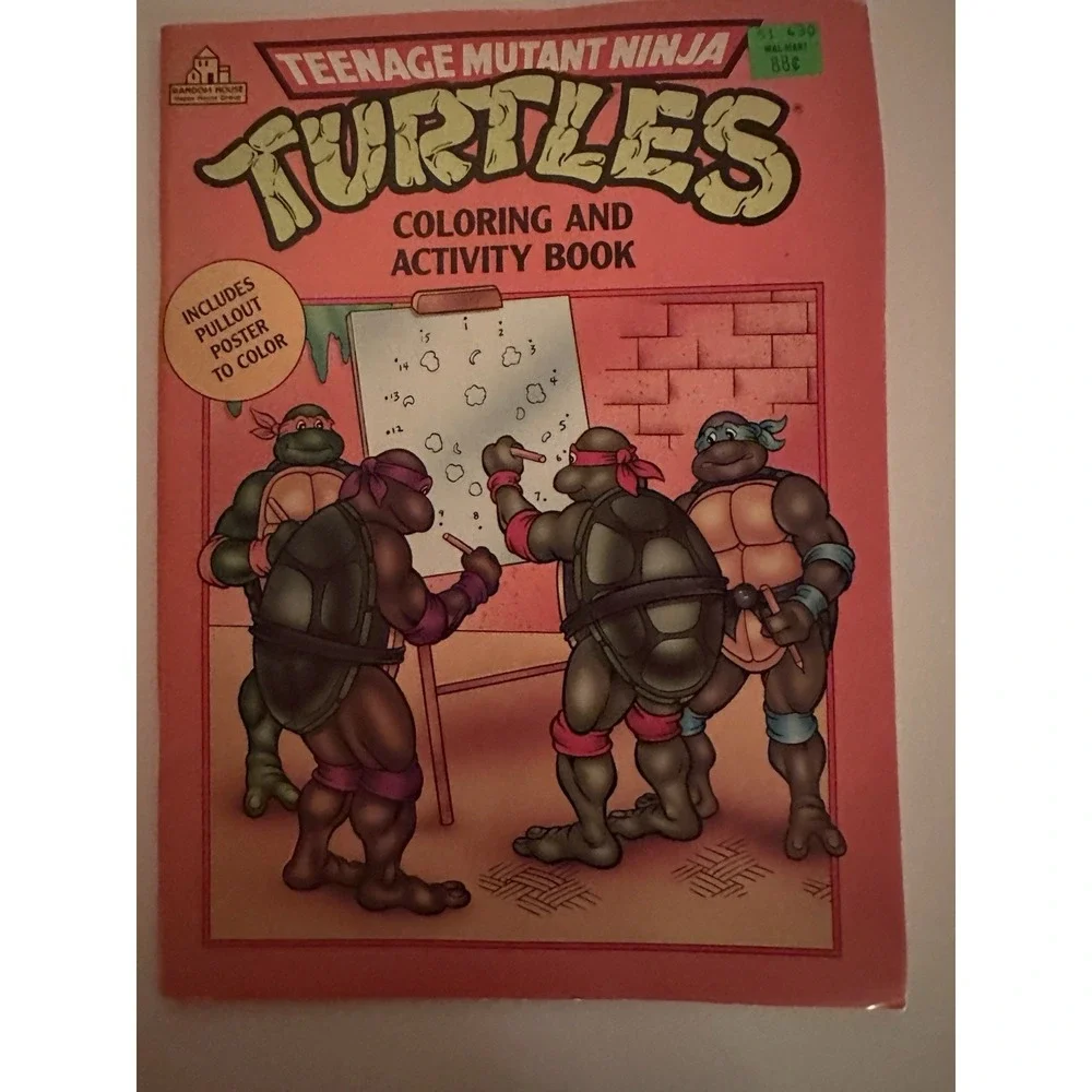 VTG Teenage Mutant Ninja Turtles Color & Activity Book 1990 Unused